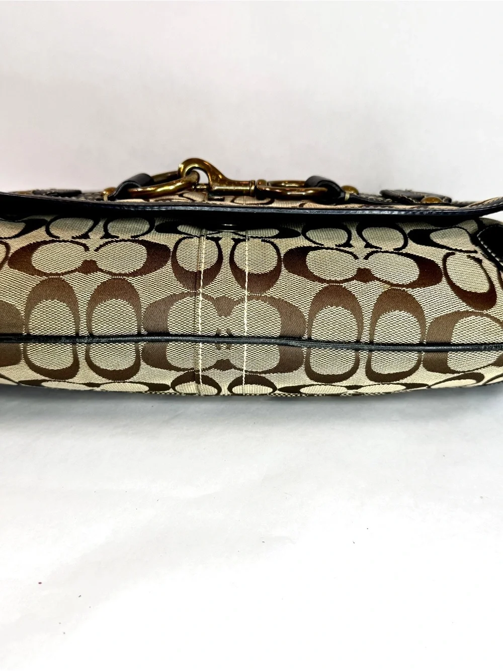 AUTHENTIC 2007 Y2K Coach Ergo Signature Belted Flap Shoulder Bag 11277 - Picture 8 of 16